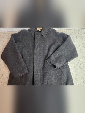 Woolrich Gray Wool Blend Car Coat Minimalist Overcoat Mens L